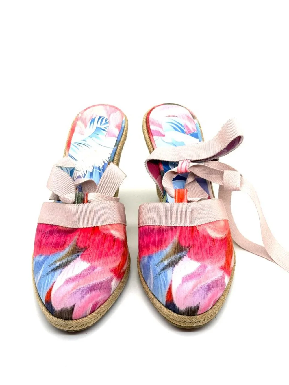 Christian Louboutin TOLEDA FAB 85 Peonies Wedge Heel Espadrille Sandals